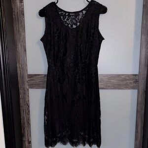 Black Lace Sleeveless Dress Size Large NWT